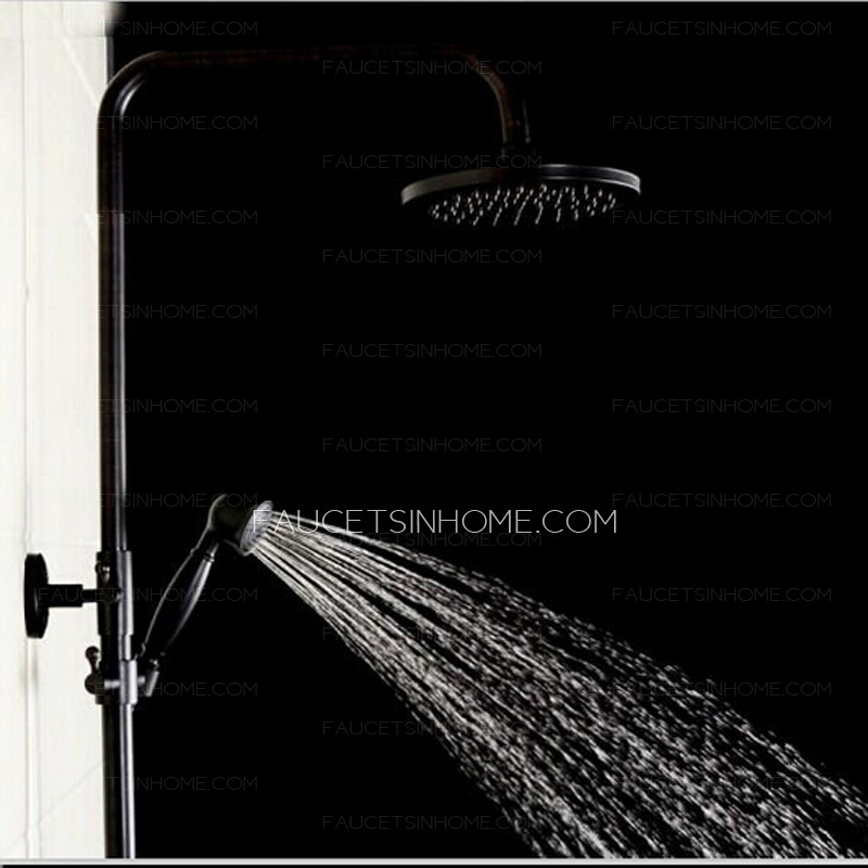 Vintage Oil Rubbed Bronze Cross Handle Rain Shower Faucet System