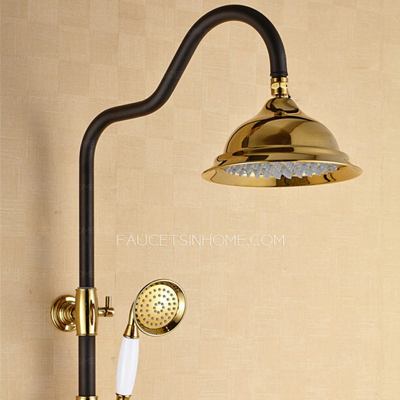 Designer Brass Black Painting Shower Faucets System On Sale