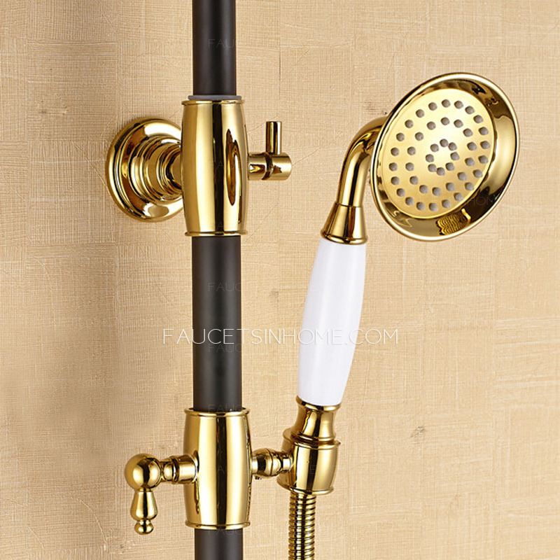 Designer Brass Black Painting Shower Faucets System On Sale