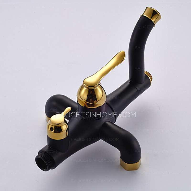 Designer Brass Black Painting Shower Faucets System On Sale
