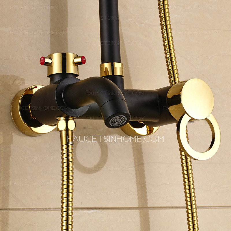 High End Brass Black Antique Bronze Shower Faucet System
