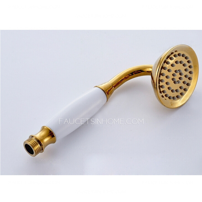 Chic White Painting Brass Vintage Shower Faucet System