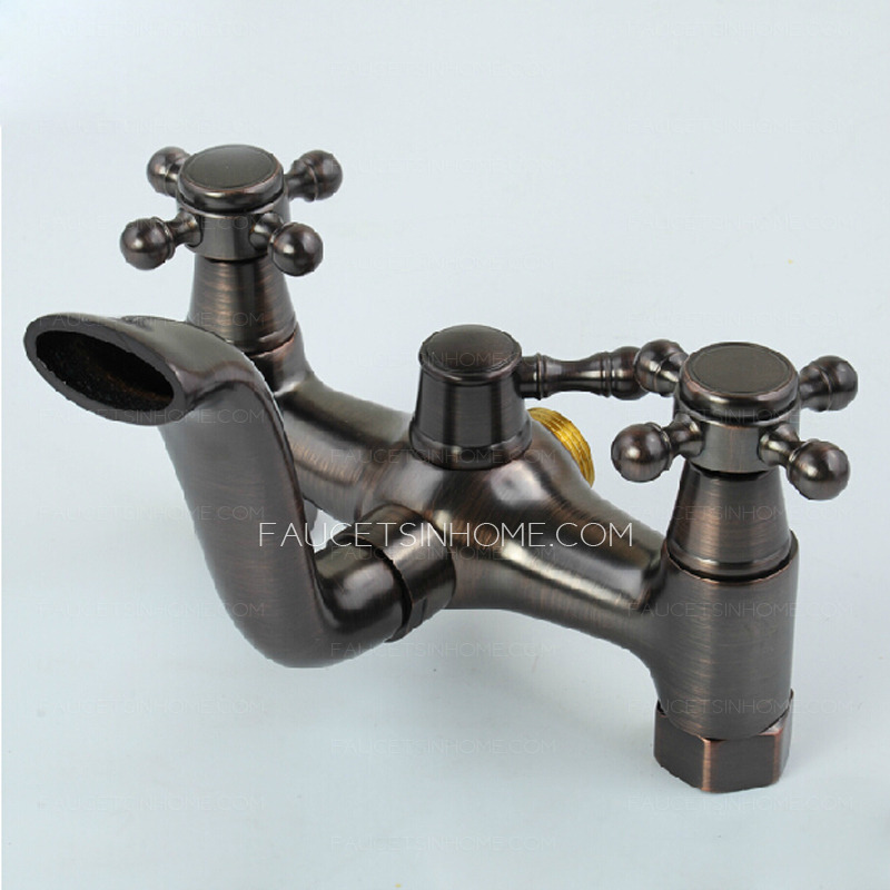 Vintage Sitting Style Antique Bronze Bathtub Shower Faucet Bathroom