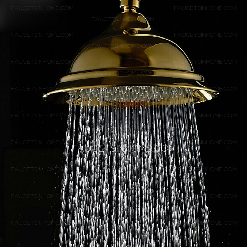 Antique Brass White Painting Rotatable Top Shower Faucet System