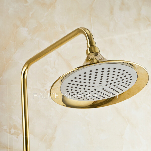 Vintage Polished Brass Shower Faucet System With Hand Shower