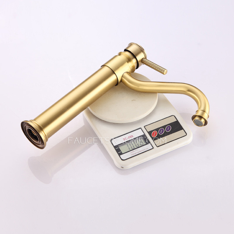 Luxury Vessel Mount Polished Brass Single Hole Faucet For Bathroom