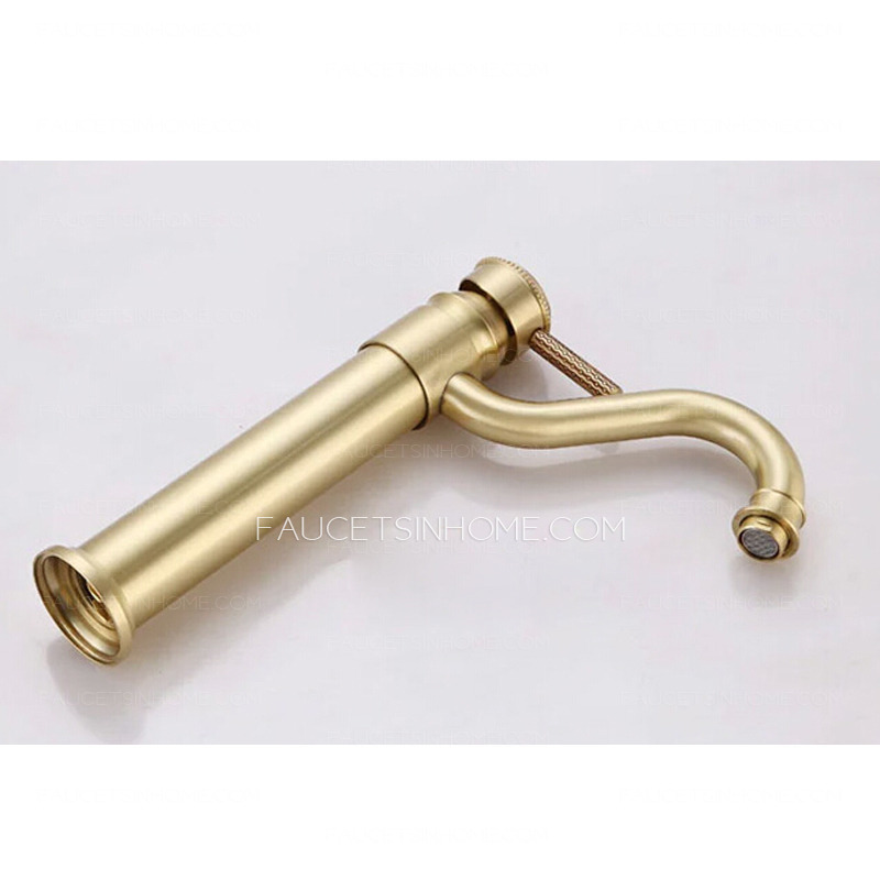 Luxury Vessel Mount Polished Brass Single Hole Faucet For Bathroom