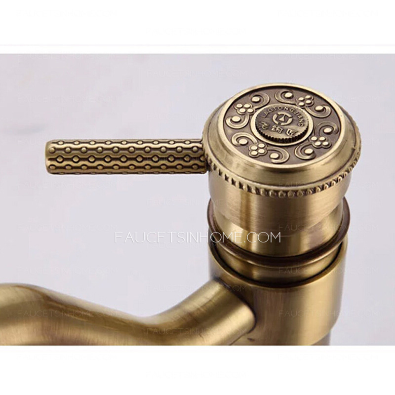 Luxury Vessel Mount Polished Brass Single Hole Faucet For Bathroom