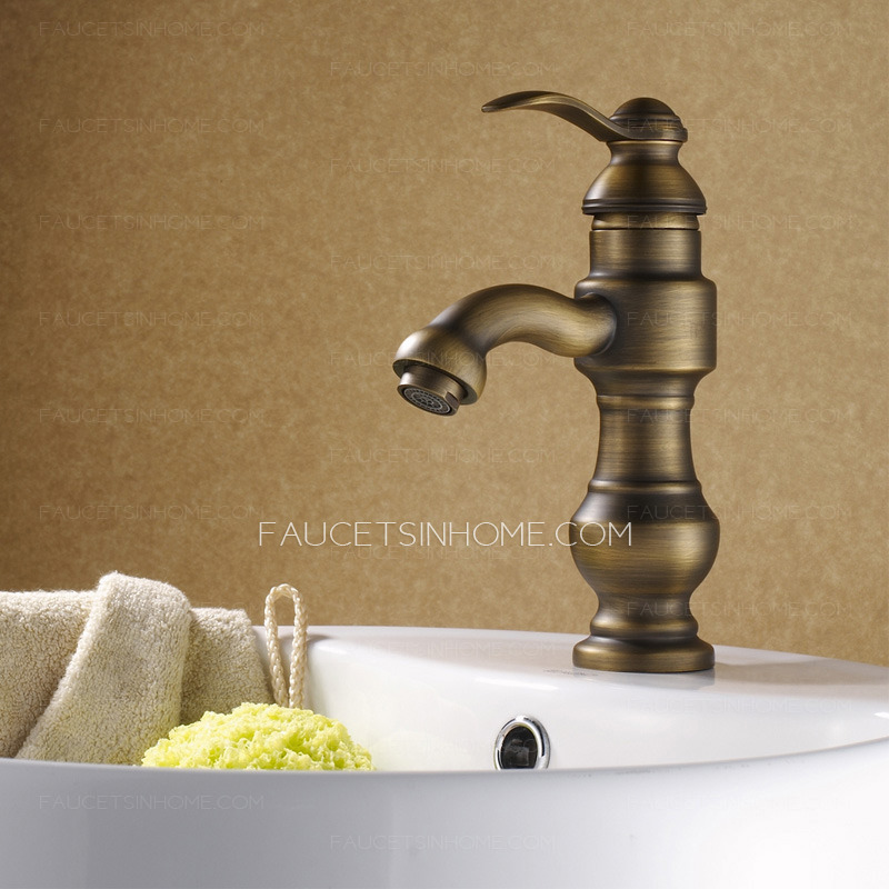 Vinsally Chic Antique Bronze European-style Bathroom Faucets Single Hole