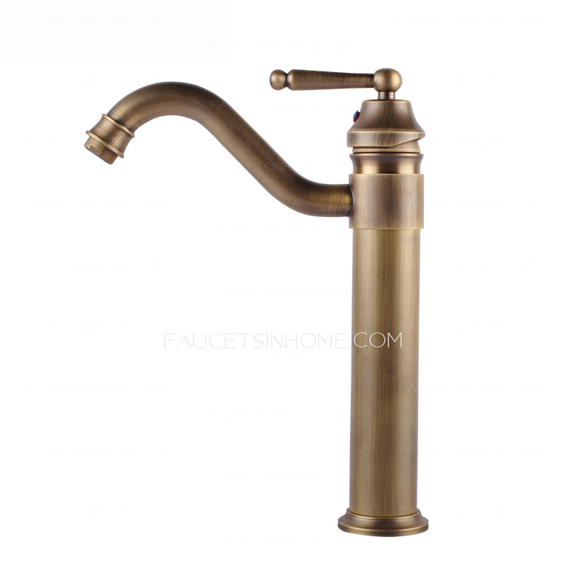 Unique Brass Antique Copper Brushed Bathroom Faucet Vessel Mount