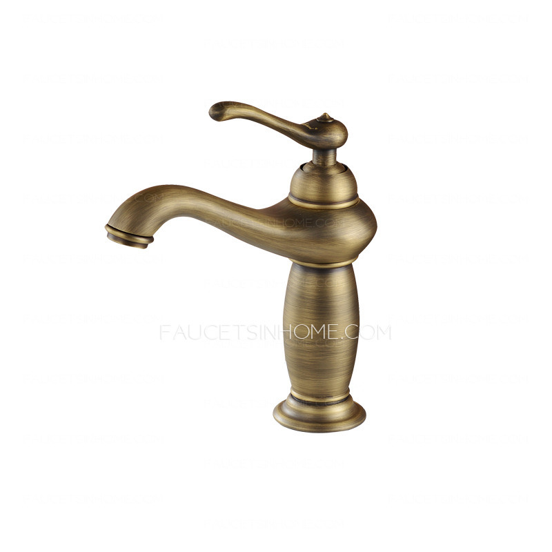 European Style Antique Copper Brushed Bathroom Faucet