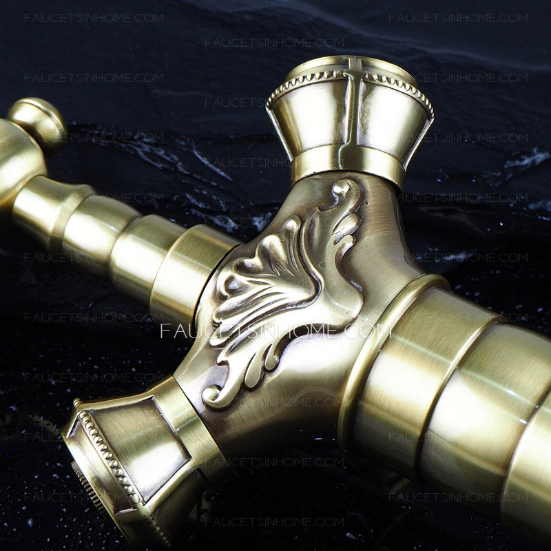 Best Luxury Antique Bronze Brass Bathroom Faucet Vessel Mount