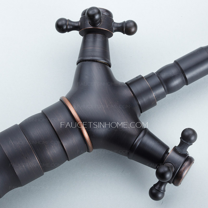 Vintage Oil Rubbed Bronze European Style Bathroom Faucet Vessel Mount