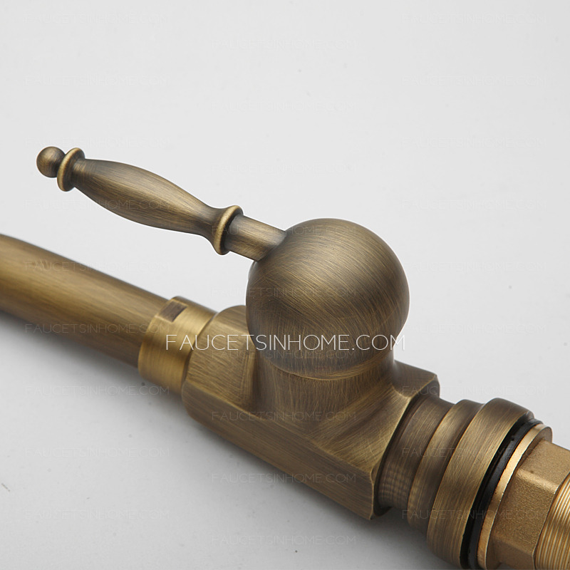 Antique Bronze Stick Side Handle Single Hole Bathroom Brushed Faucets