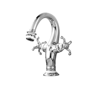 Unique Silver Porcelain Single Hole Goose Neck Bathroom Faucets