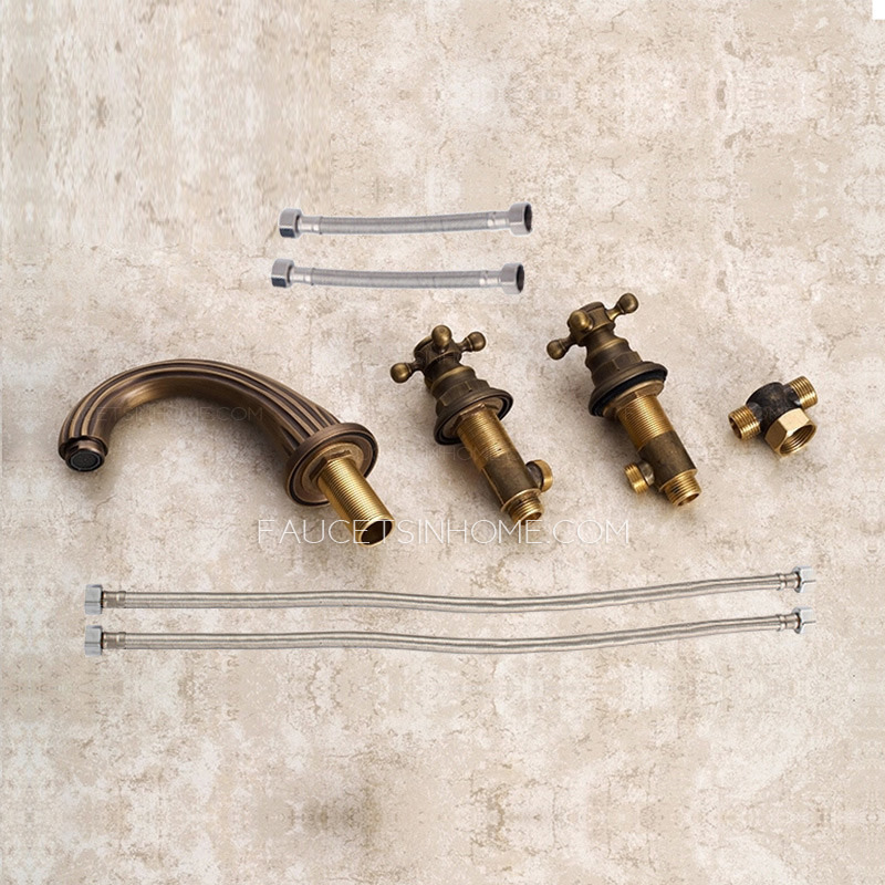 Vintage Antique Bronze Brass Brushed Bathroom Faucets