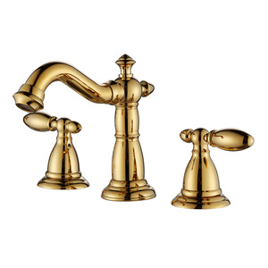 Popular Polished Brass Three Holes Rotatable Bathroom Faucets