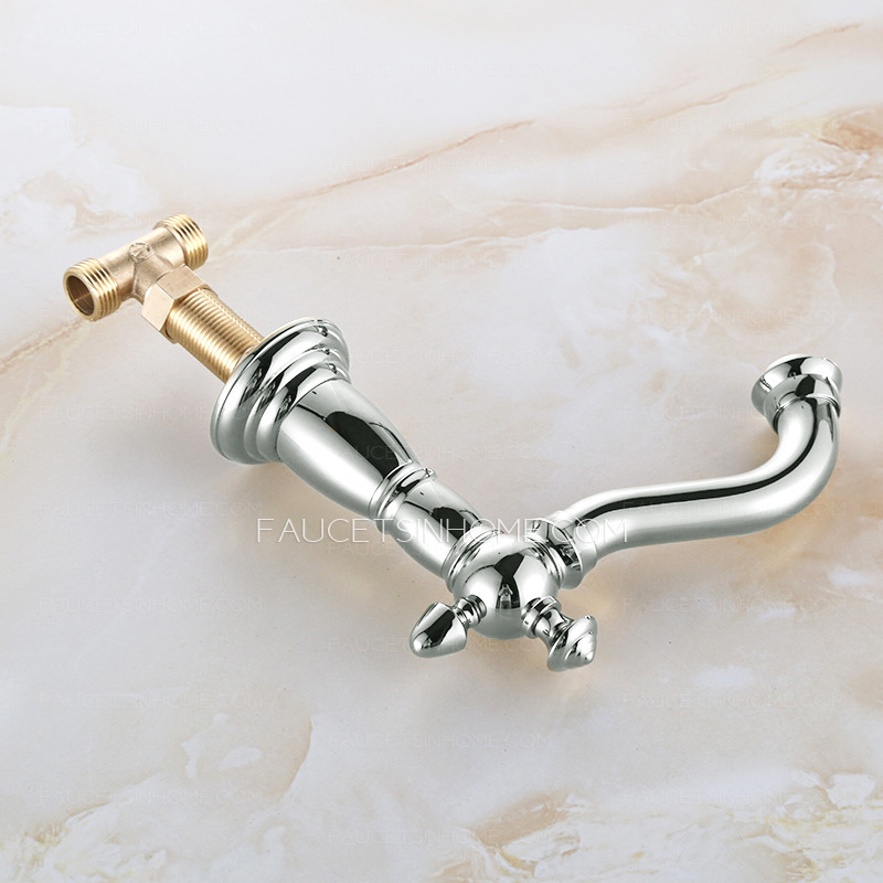 Expensive Silver Three Holes European Style Faucet Bathroom