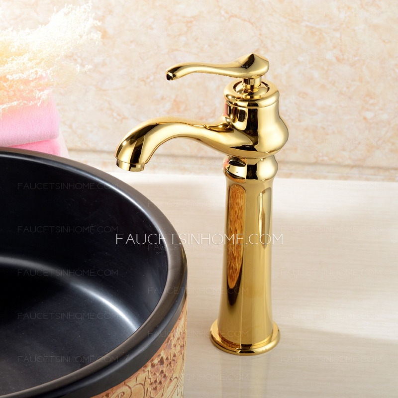 Top Sale European Style Golden Vessel Mount Bathroom Faucet