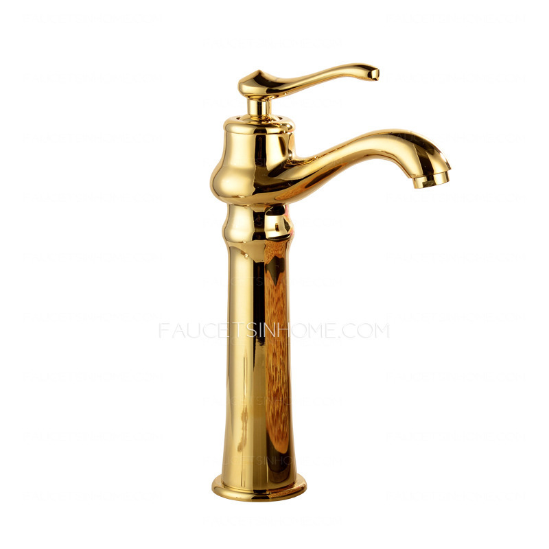 Top Sale European Style Golden Vessel Mount Bathroom Faucet