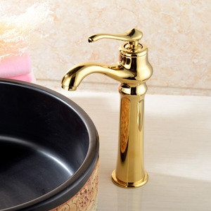 Top Sale European Style Golden Vessel Mount Bathroom Faucet