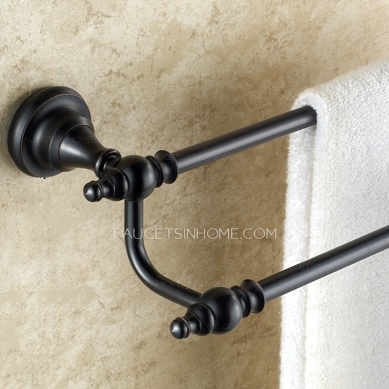 Antique Black Oil Rubbed Bronze Bathroom Double Towel Bars