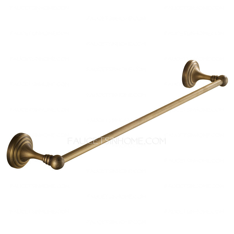 Vintage Antique Brass Brushed Single Bathroom Towel Bars