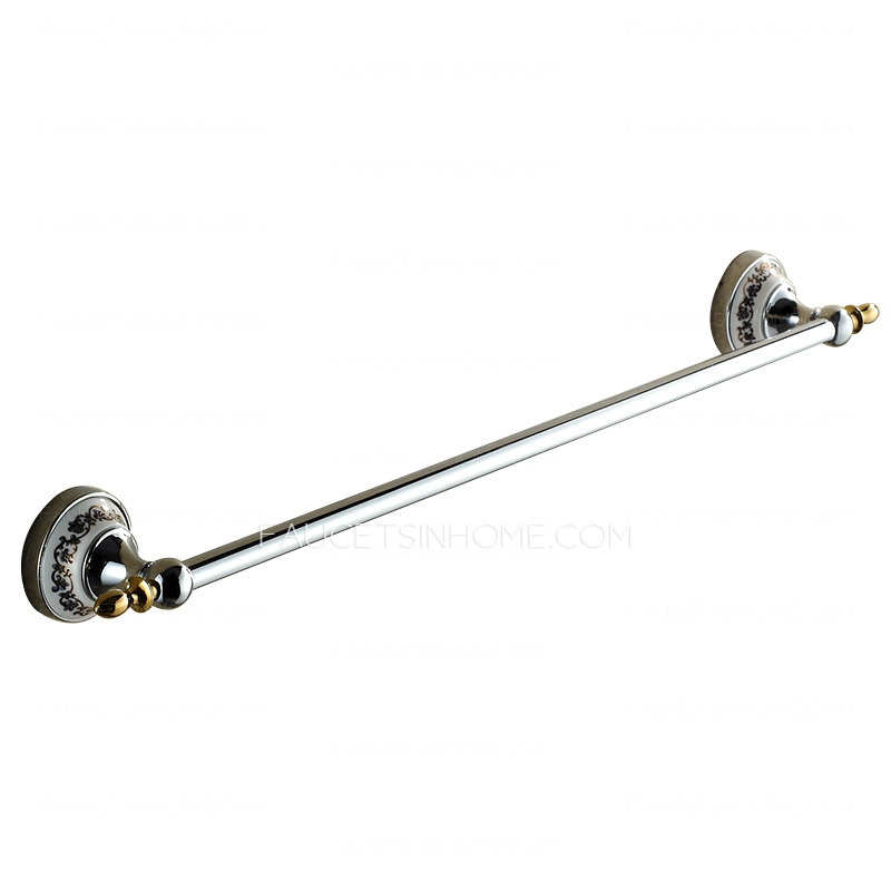 Modern Silver Single Porcelain Towel Bars For Bathroom