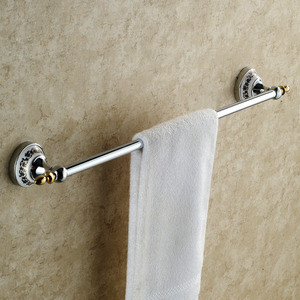 Modern Silver Single Porcelain Towel Bars For Bathroom