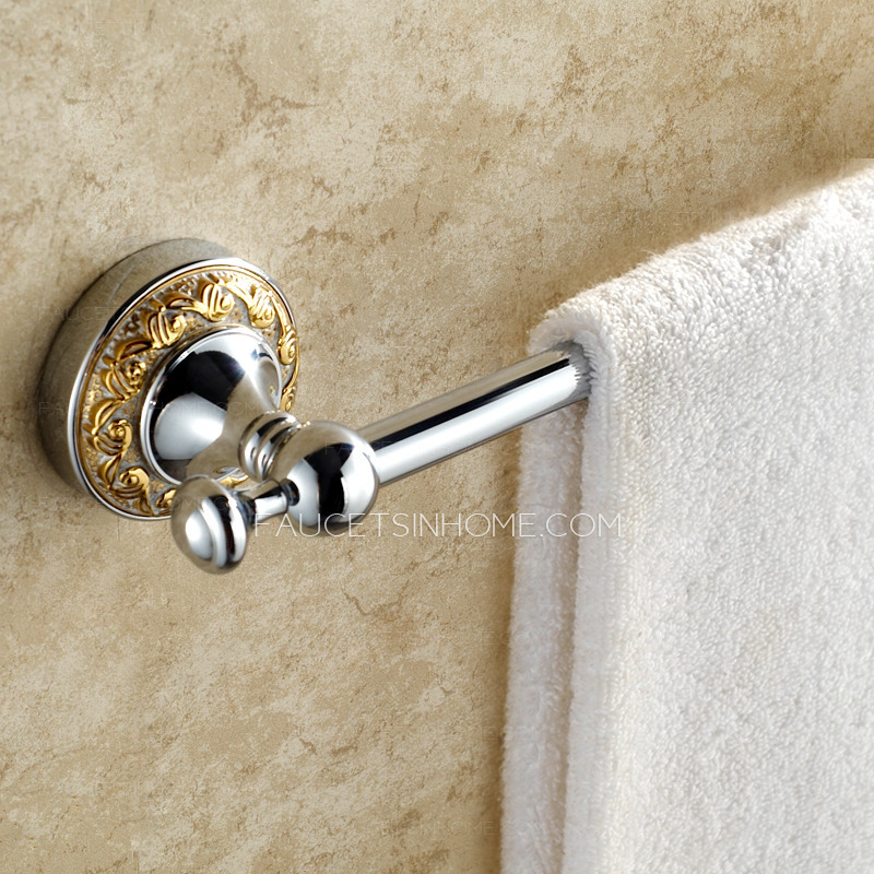 Victorian Style Silver Single Towel Bars For Bathroom