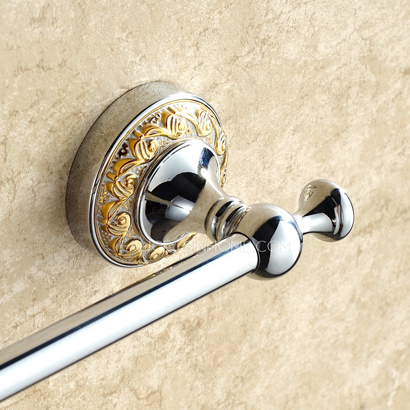 Victorian Style Silver Single Towel Bars For Bathroom