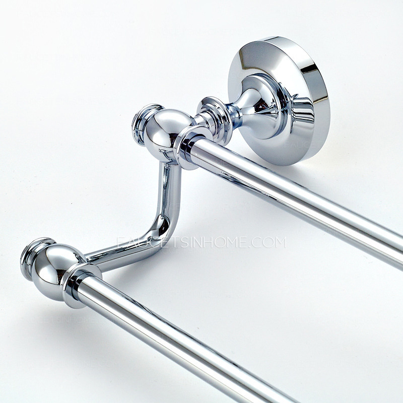 Modern Chrome Bathroom Double Towel Bars Wall Mount