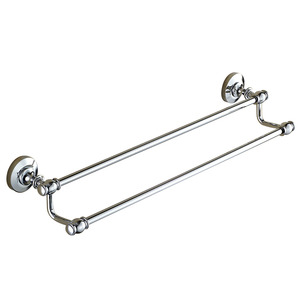 Modern Chrome Bathroom Double Towel Bars Wall Mount