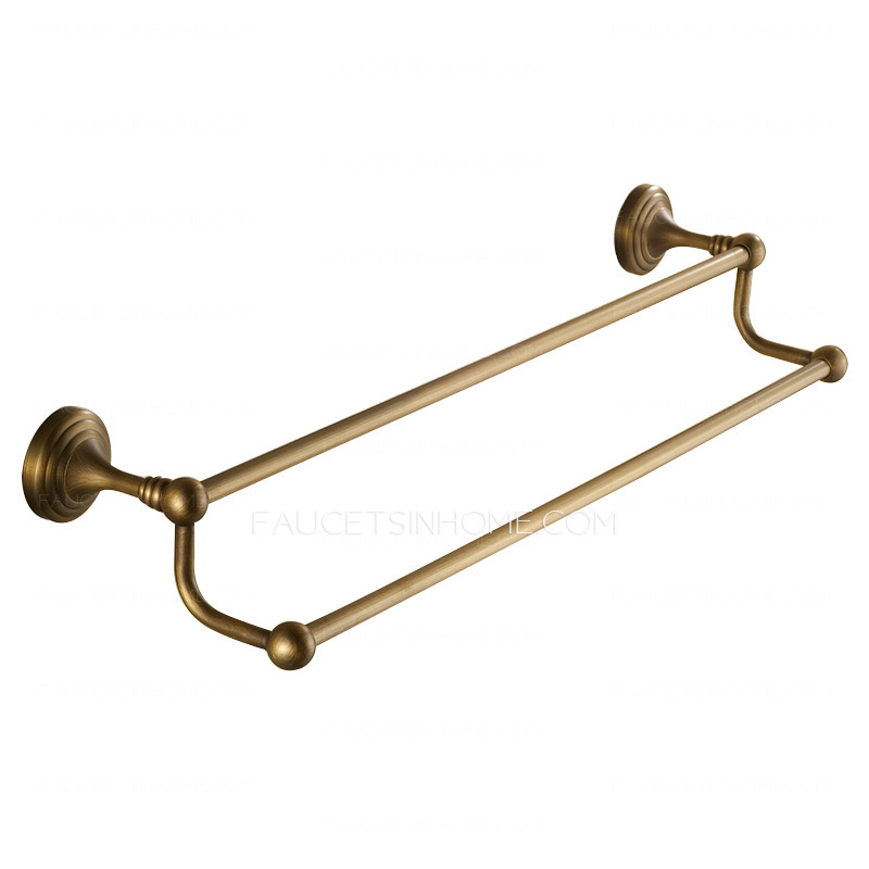 Antique Brass European Style Vintage Double Towel Bars