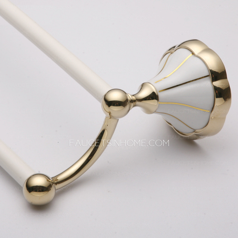 Double Brass Towel Bars With White Painting/Polished Brass