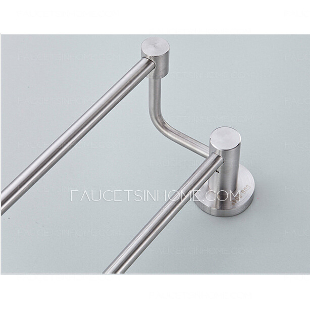 Modern Double Stainless Steel Towel Bars Brushed Nickel