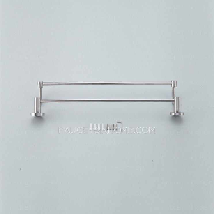 Modern Double Stainless Steel Towel Bars Brushed Nickel