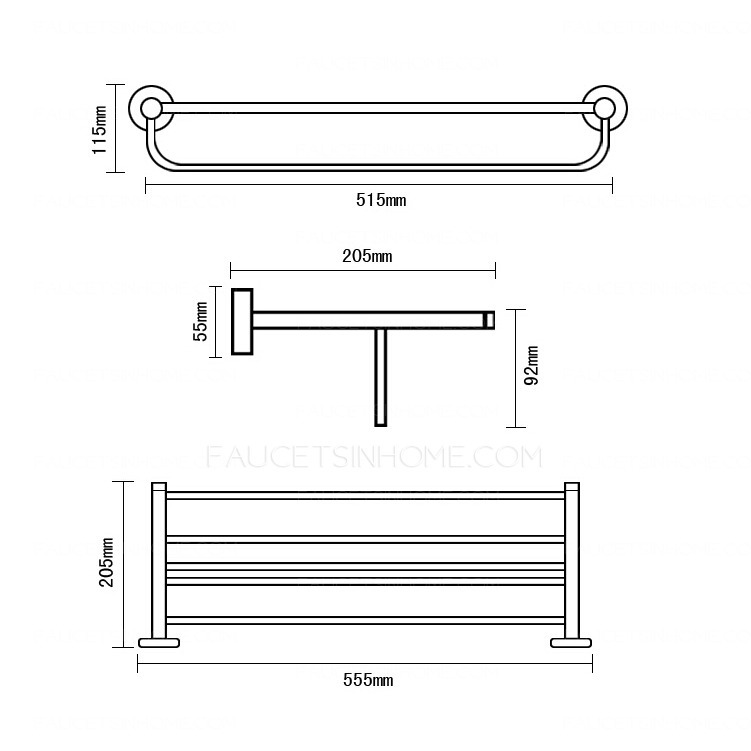 Contemporary Stainless Steel Bathroom Shelves Towel Bars Brushed Nickel