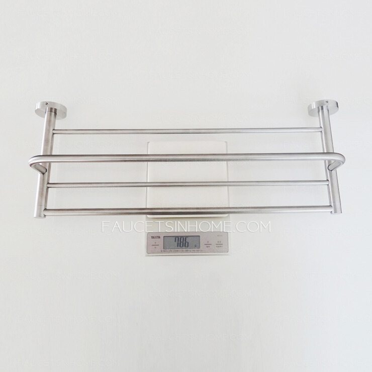 Contemporary Stainless Steel Bathroom Shelves Towel Bars Brushed Nickel