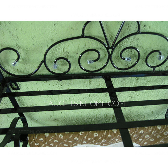 Black Rustic Wrought Iron Bathroom Shelves Hotel Towel Bars