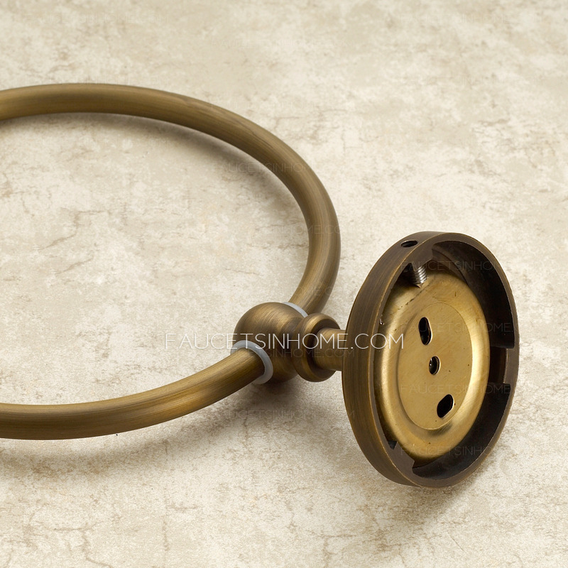 Discount Antique Brass Bathroom Towel Rings Wall Mount