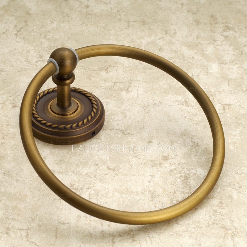 Discount Antique Brass Bathroom Towel Rings Wall Mount
