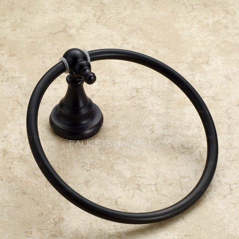 Chic Black Bathroom Towel Rings Oil Rubbed Bronze