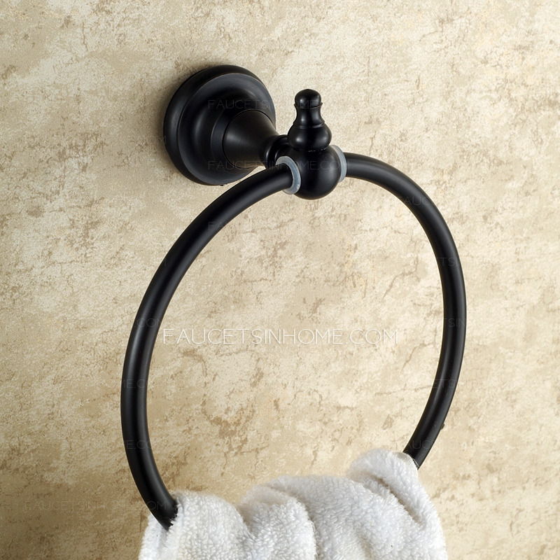 Chic Black Bathroom Towel Rings Oil Rubbed Bronze