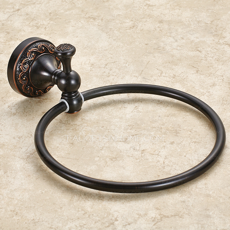 American Carved Black Towel Rings Oil Rubbed Bronze