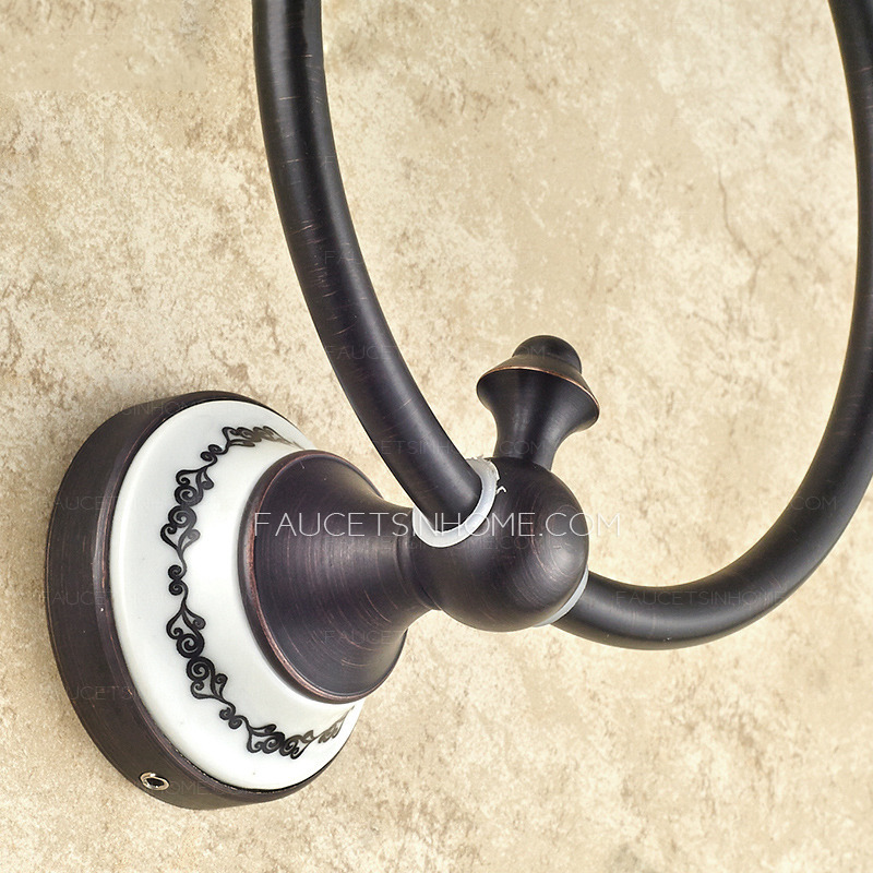 Unique Black Ceramic Decorative Bathroom Towel Rings