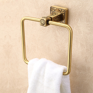 High End Carved Square Shaped Bathroom Towel Rings