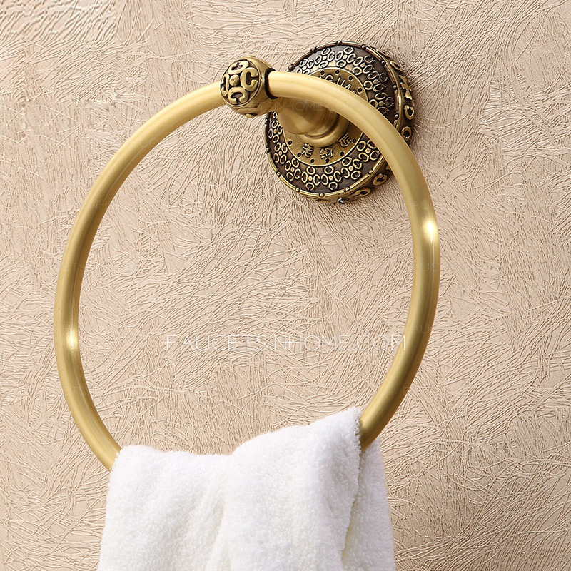 Quality Antique Bronze Designer Bathroom Towel Rings