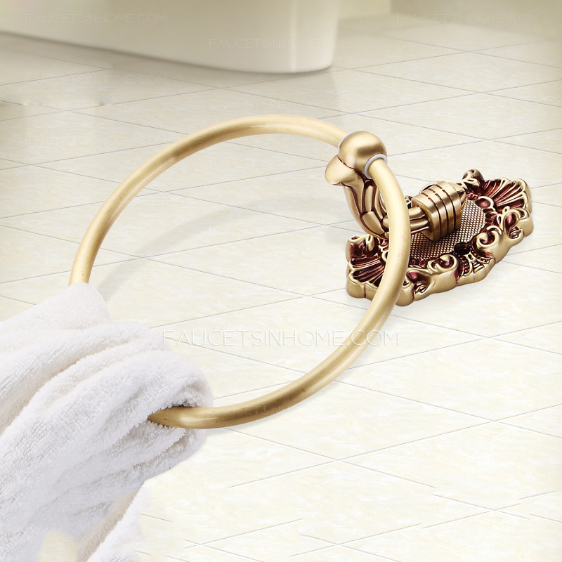 Luxury Vintage Rose Gold Round Towel Rings For Bathroom