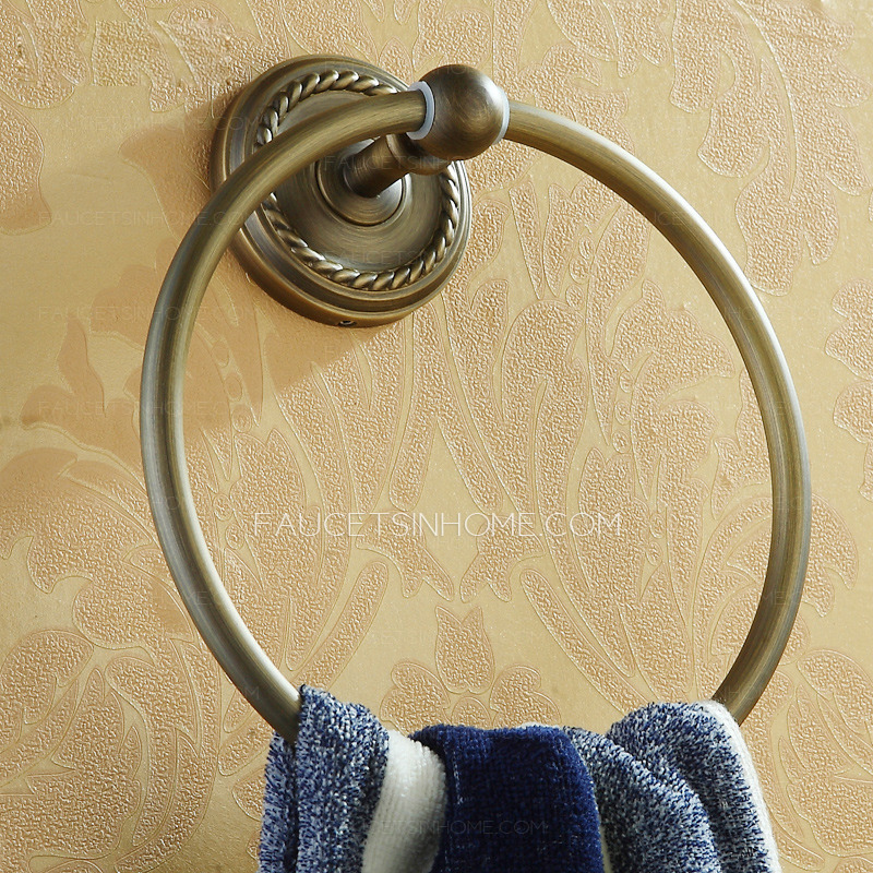 Discount Antique Bronze Brushed Towel Rings For Bathroom